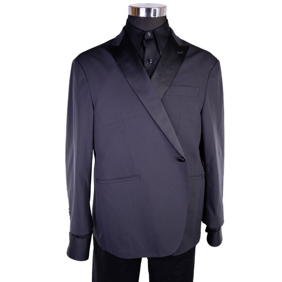 Sene Solid Gray Tuxedo Blazer Unstructured Blazer Jacket Coat Size 50XS EUC - Picture 2 of 13